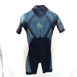 Rip Curl Slick Skin Ultimate Elastic Spring Suit Back Zip Short Sleeve Mens M...